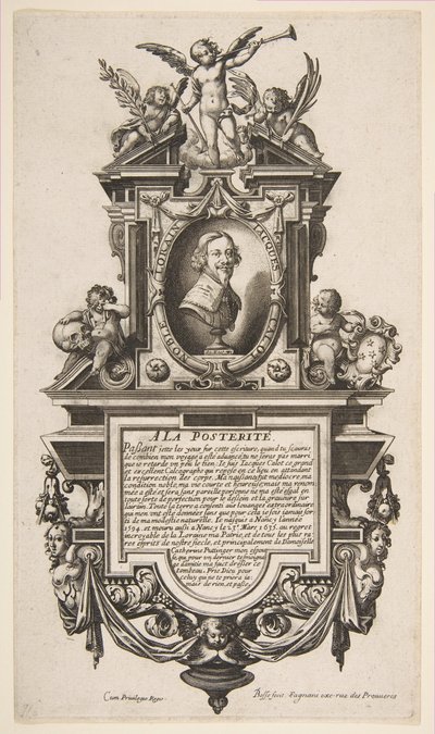 雅克·卡洛的画像，约。 1636。 作者 亚伯拉罕·博斯（Abraham Bosse）