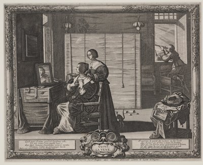 Sight（La Veue），c.1635-38（雕刻和蚀刻） 作者 亚伯拉罕·博斯（Abraham Bosse）