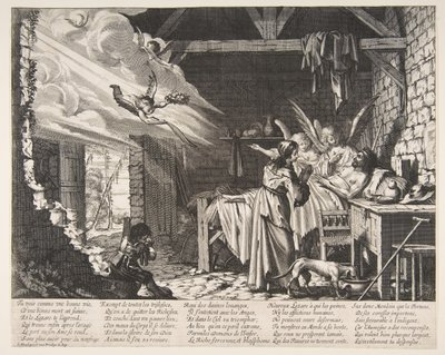 拉撒路之死》，1620-76。 作者 亚伯拉罕·博斯（Abraham Bosse）