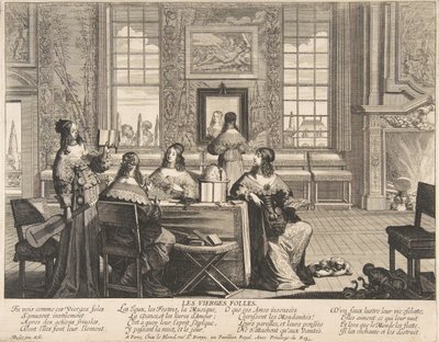 愚蠢的处女交谈，ca。 1635。 作者 亚伯拉罕·博斯（Abraham Bosse）