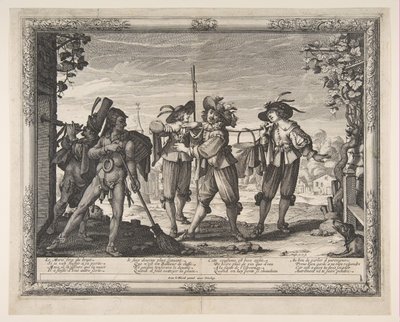 火锅运到新婚夫妇或球拍，大约。 1633。 作者 亚伯拉罕·博斯（Abraham Bosse）