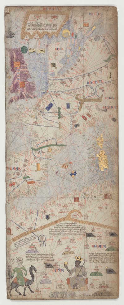 加泰罗尼亚语地图集，第6页，1375年 作者 亚伯拉罕·克雷斯克斯