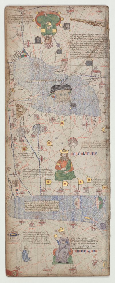 加泰罗尼亚语地图集，第9页，1375年 作者 亚伯拉罕·克雷斯克斯
