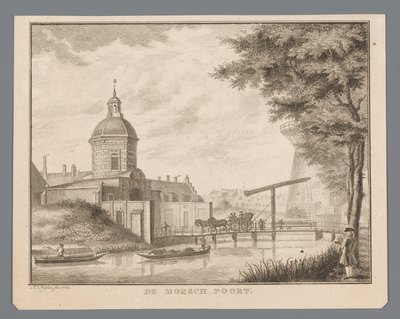莱顿 Morspoort 的景观 莫尔施门（物体上的标题） 作者 小科内利斯·范·霍格文