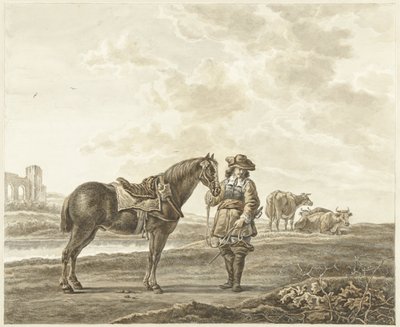 风景中的骑手 作者 艾伯特·奎普（Aelbert Cuyp）