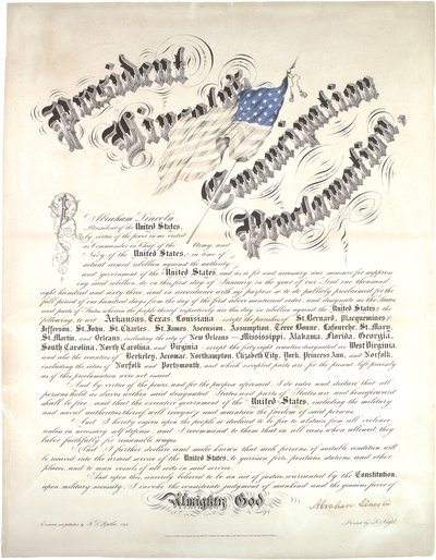 林肯总统的《解放奴隶宣言》，1863 年 1 月 1 日 作者 亚伯拉罕·林肯