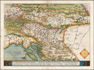 亚伯拉罕-奥特留斯绘制的 1574 年西巴尔干地图 作者 亚伯拉罕·奥特里乌斯（Abraham Ortelius）
