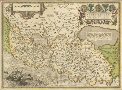 1584 map - Terra Sancta, a Petro Laicstain perlustrata, et ab eius ore et schedis a Christiano Schrot in tabulam redacta 作者 亚伯拉罕·奥特里乌斯（Abraham Ortelius）