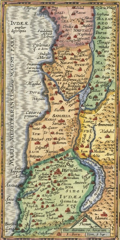 1624 年亚伯拉罕-奥特留斯绘制的圣地详图 作者 亚伯拉罕·奥特里乌斯（Abraham Ortelius）