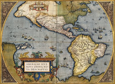 美国地图，1612年 作者 亚伯拉罕·奥特里乌斯（Abraham Ortelius）