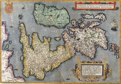 英国地图，1587年 作者 亚伯拉罕·奥特里乌斯（Abraham Ortelius）