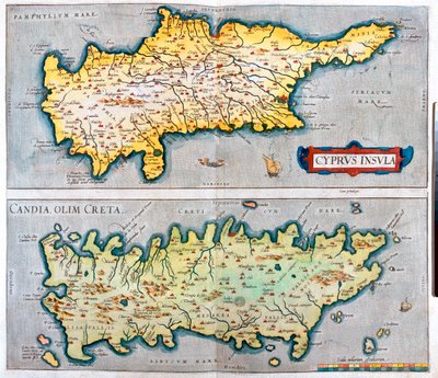 塞浦路斯、克里特岛、塞浦路斯、希腊 作者 亚伯拉罕·奥特里乌斯（Abraham Ortelius）