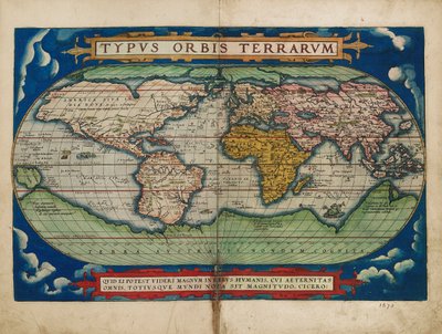 世界地球仪图像 作者 亚伯拉罕·奥特里乌斯（Abraham Ortelius）