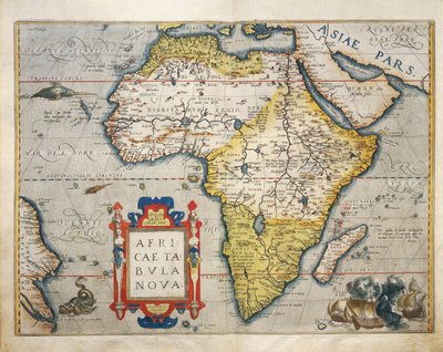 非洲地图，摘自亚伯拉罕-奥特留斯的《地球地图》（Theatrum Orbis Terrarum）。 作者 Abraham Ortelius