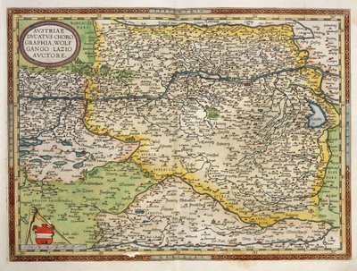 奥地利地图，摘自亚伯拉罕-奥特留斯的《地球地图》（Theatrum Orbis Terrarum）。 作者 Abraham Ortelius