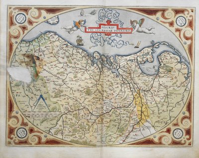 荷兰地图，摘自亚伯拉罕-奥特留斯的《地球地图》（Theatrum Orbis Terrarum）。 作者 Abraham Ortelius