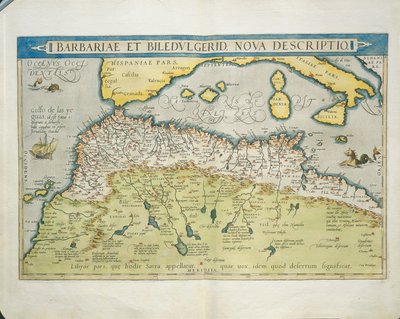 北非地图，摘自亚伯拉罕-奥特留斯的《地球地图》（Theatrum Orbis Terrarum）。 作者 Abraham Ortelius