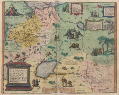地图俄罗斯的距离：旧世界，1573 作者 亚伯拉罕·奥特里乌斯（Abraham Ortelius）