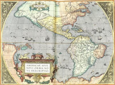 美洲，1592年 作者 亚伯拉罕·奥特里乌斯（Abraham Ortelius）