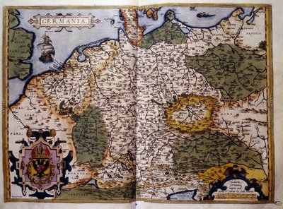 普鲁士的景色。制图师亚伯拉罕-奥特留斯（1527-1598年）的 "Theatrum Orbis Terrarum "一版中的图版。 作者 Abraham Ortelius