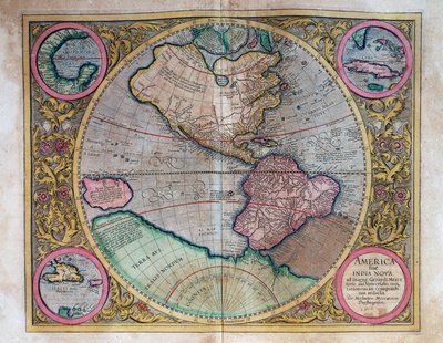 亚伯拉罕-奥特留斯（1527-1598）的世界地图 作者 Abraham Ortelius