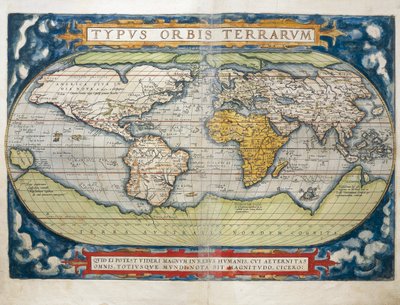 世界地图出自亚伯拉罕-奥特留斯的《世界地图》。 作者 Abraham Ortelius