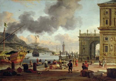 地中海港口场景 作者 Abraham Storck