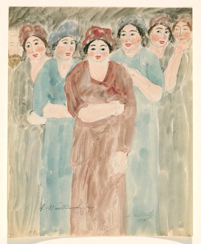 站立的妇女 作者 Abraham Walkowitz