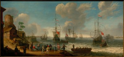 荷兰船在河口 作者 亚伯拉罕·威拉特斯