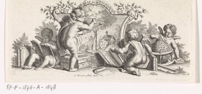 四个莆田人在学习和绘画 作者 Gerard onder de Linden (可能)