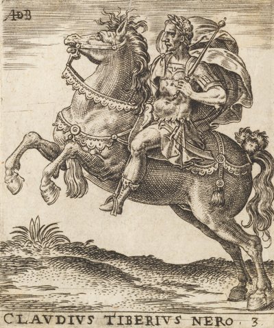 Claudius Tiberius Nero，来自《马背上的十二个凯撒》，约1565-1587., 约1565-1587. 作者 亚伯拉罕·德·布鲁因