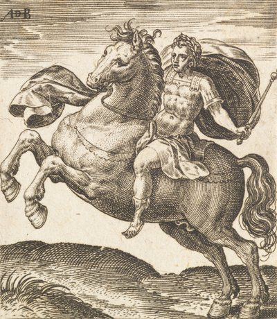 多米提安来自《马背上的十二个凯撒》，约1565-1587年。 作者 亚伯拉罕·德·布鲁因