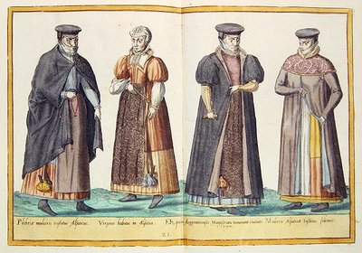 十六世纪的服装来自《Omnium Poene Gentium Imagines》，在科隆出版。 作者 亚伯拉罕·德·布鲁因