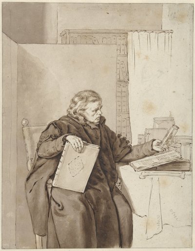 Portret van een oude man in een studeervertrek 作者 亚伯拉罕·范·斯特赖 (I)