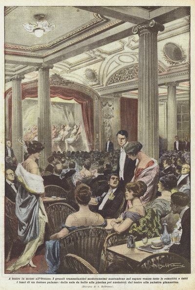 在海洋中央的剧院 作者 Achille Beltrame