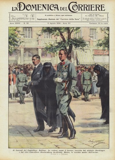在Chancellor Dollfuss的葬礼上 作者 Achille Beltrame