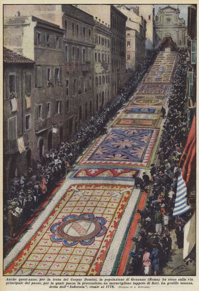 今年，对于Corpus Domini的盛宴，Genzano（罗马）的人口已经布局了？ 作者 Achille Beltrame