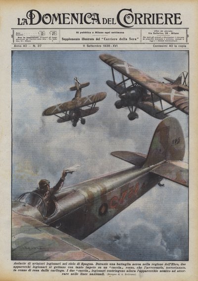 听到西班牙天空中的航空军团 作者 Achille Beltrame