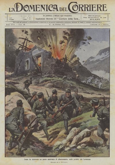 如何在拉瓦罗内的山坡上摧毁奥地利加油站 作者 Achille Beltrame