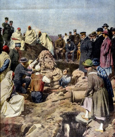 1925年在利比亚的Sabratha发现的朱庇特半身像。 Achille Beltrame的插图 作者 阿基里·贝尔特拉姆（Achille Beltrame）