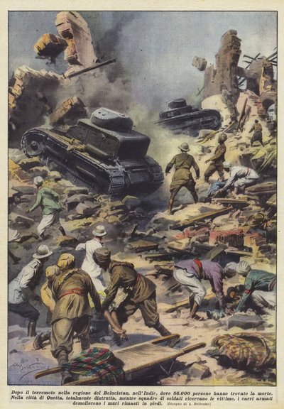 印度俾路支省地震发生后，有56,000人发现死亡 作者 Achille Beltrame