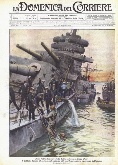 在德国舰队沉没到Scapa Flow之后 作者 Achille Beltrame