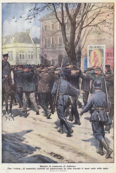 在汉堡骚乱期间 作者 Achille Beltrame