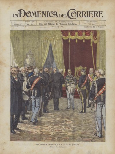 新年的问候ASM Il Re，Al Quirinale 作者 Achille Beltrame