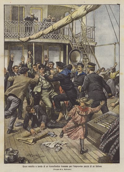法国班轮因意大利突然疯狂而严重混战 作者 Achille Beltrame
