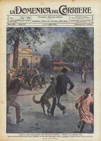 狗帮助警察 作者 阿基里·贝尔特拉姆（Achille Beltrame）