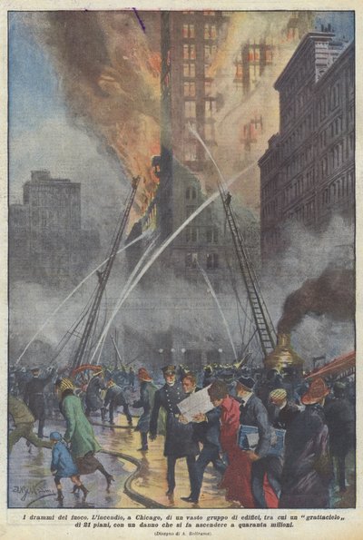 火灾的戏剧 作者 Achille Beltrame