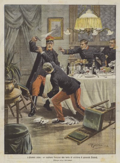 亲密的戏剧，一名试图杀死Oudard将军的法国队长 作者 Achille Beltrame