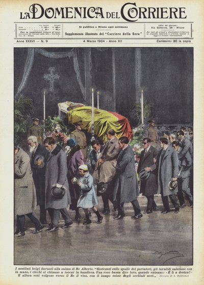 陷入困境的比利时人在阿尔伯特国王的身前 作者 Achille Beltrame