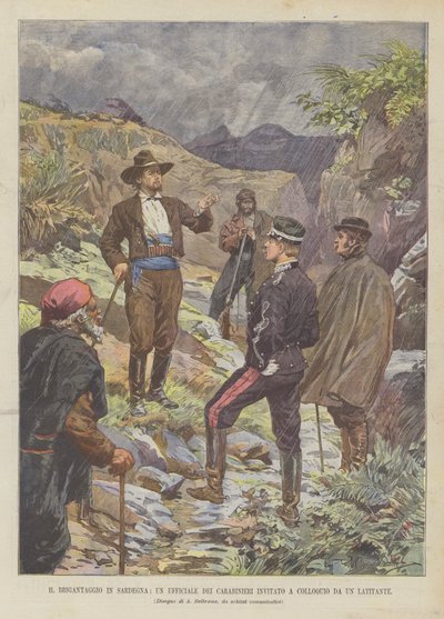 撒丁岛的Brigante，Carabinieri的一名官员受邀参加演讲 作者 Achille Beltrame